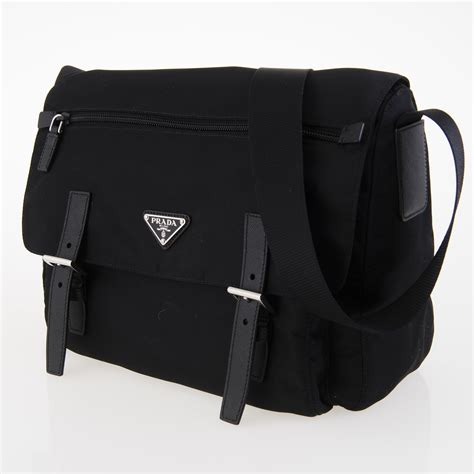 prada vintage black messenger bag|prada nylon messenger bags.